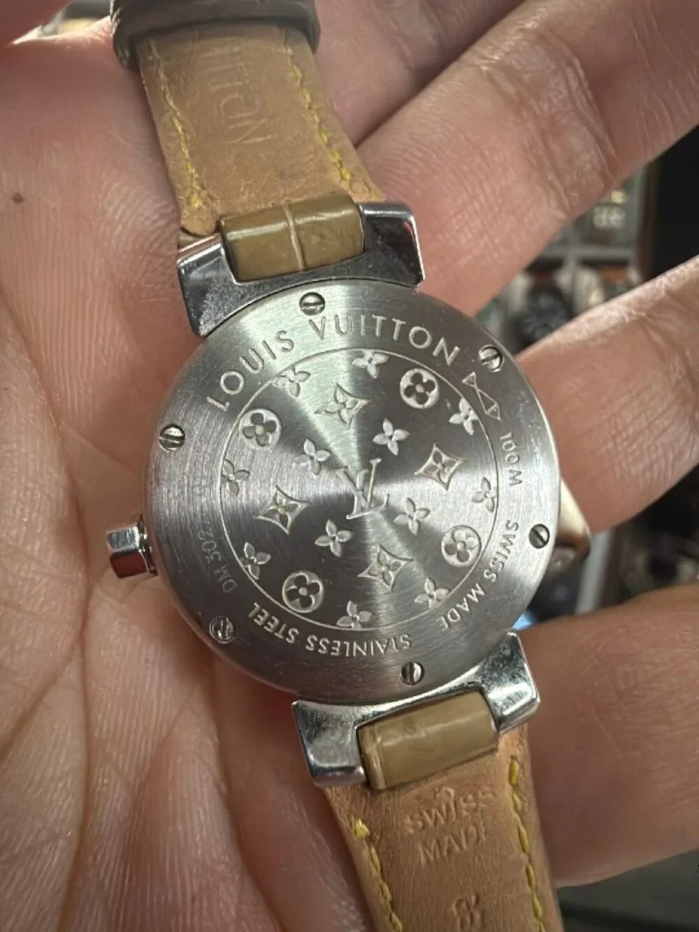 Louis Vuitton Tambour 27mm Bronze Dial Swiss Quartz Ladies Watch Q1212
